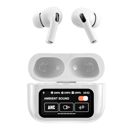 A9 Pro Touch Screen Anc Wireless Headset Tws Noise Cancelling Earbud Bluetooth Headphone 5.4 Support App Long Battery Life