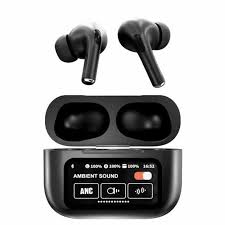 A9 Pro Anc/enc Wireless Earbuds | Touch Screen Control | Double Dark Noise Reduction (black)